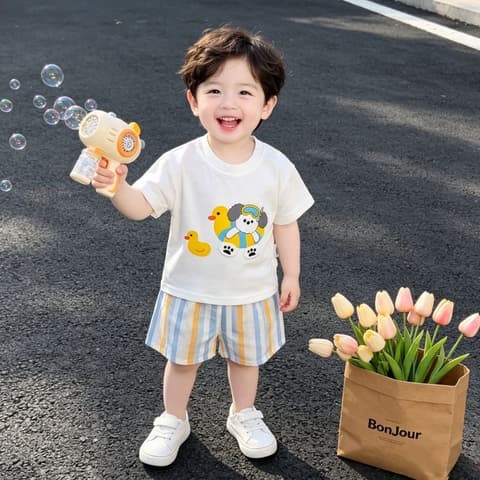 ຊຸດລູກຊາຍ 鸭子和狗狗🩵 咿小只🤍