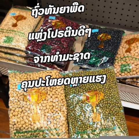 ຖົ່ວທັນຍາພືດ ເຕັມເມັດ ຖົງ 1 kg. ຖ້ວຍທອງ