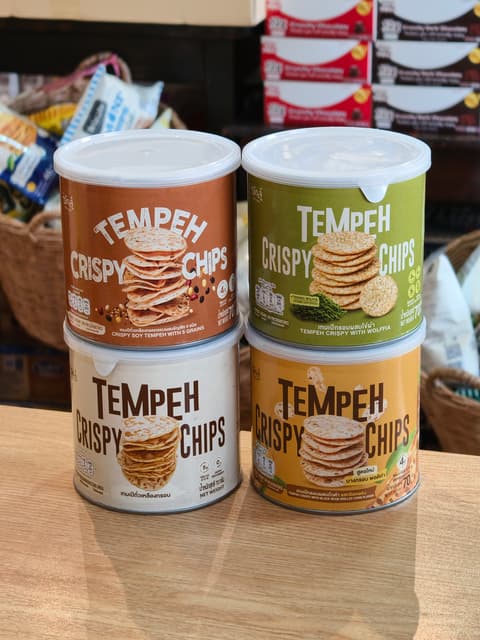 ເທມເປ້ກອບ Tempeh crispy chips 70g. ໂອ້ກະຈູ໋