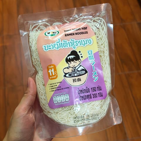 ໝີ່ເຕົາຮູ້ຣາເມັງ Tofu angel hair ramen noodles 150g. MOKI