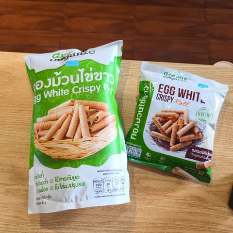 ທອງມ້ວນໄຂ່ຂາວ Egg white crispy roll. Green&Organic (ຜູ້ປ່ວຍໄຕ, ຄວາມດັນ, ຫົວໃຈ, ເບົາຫວານກີນໄດ້)