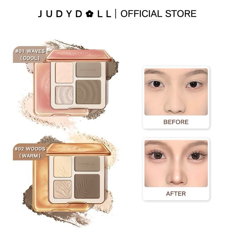 Judydoll Contour and highlight ສ້າງມິຕິໃຫ້ໃບໜ້າ ຕິດທົນ ກັນເຫື່ອ ເມັດສີຊັດ ຝຸ່ນລະອຽດ ນຽນສຸດໆ — 6