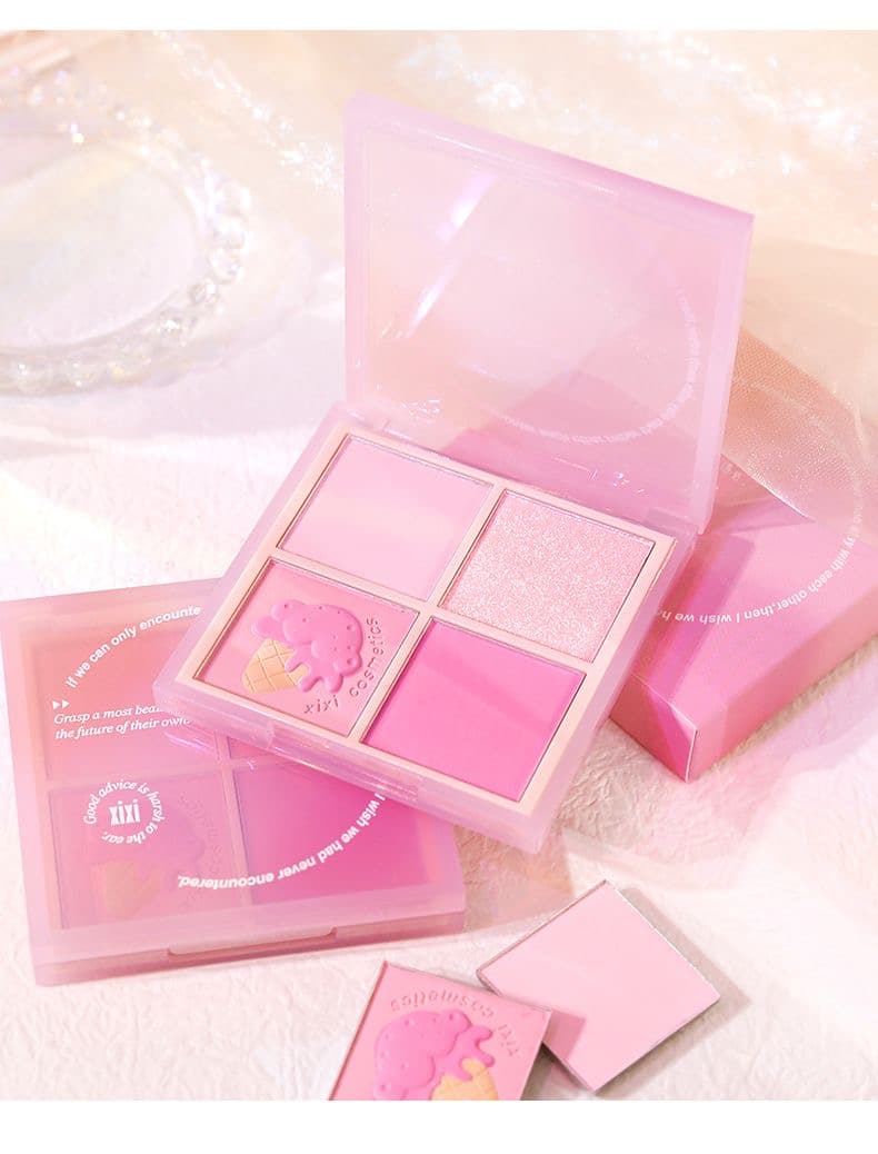 XIXI 4 Color Blush Palette ບຣັສອອນທາແກ້ມ ທີ່ລວມທັງໝົດມາໃຫ້ໃນ1ພາເລດ ໃຫ້ລຸຄ໌ໜ້າຮັກແບບທໍາມະຊາດ — 1