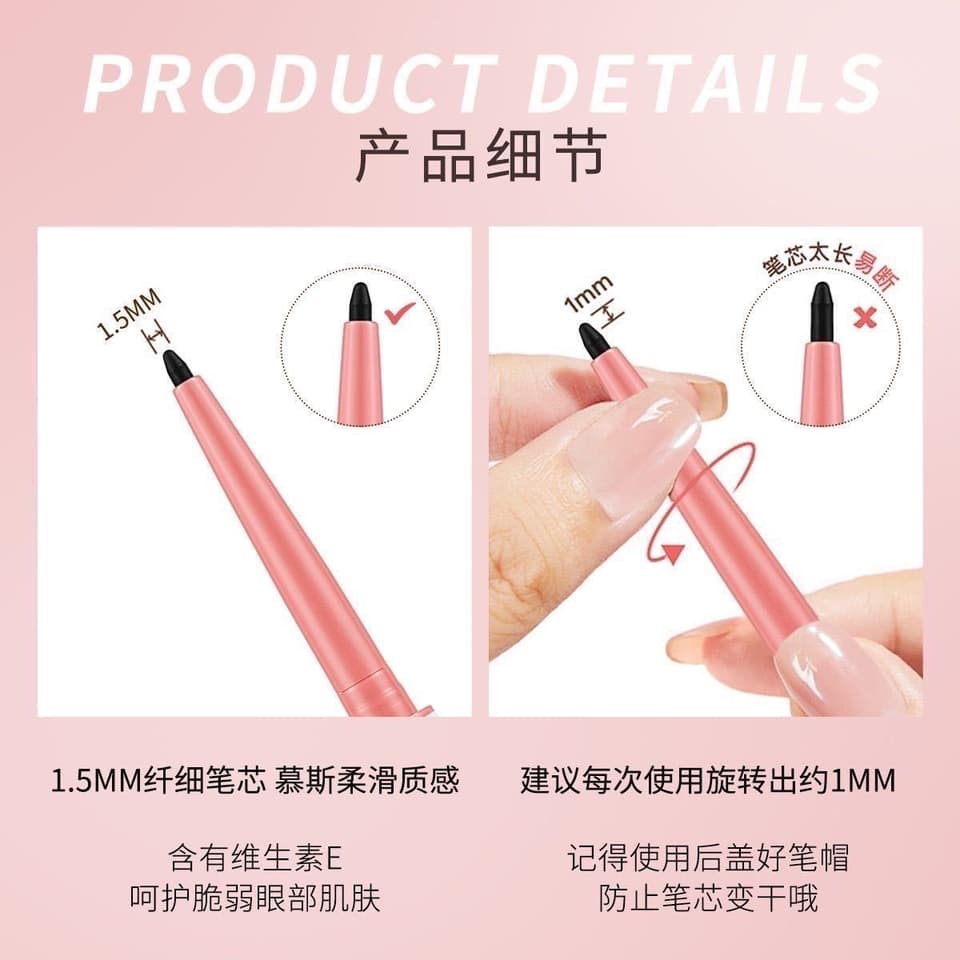 UNMV eyeliner ເປັນທັງອາຍໄລເນີ້ແລະອິນໄລເນີ້ ແຕ້ມງ່າຍ ກັນນ້ໍາ ຕິດທົນໝົດມື້ — 7